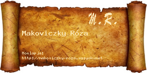Makoviczky Róza névjegykártya