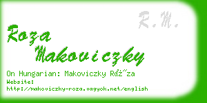 roza makoviczky business card